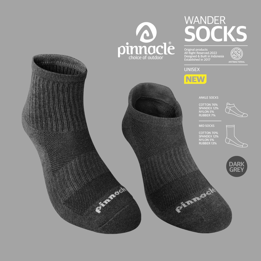 Pinnacle Wander Socks - Mid Dark Grey