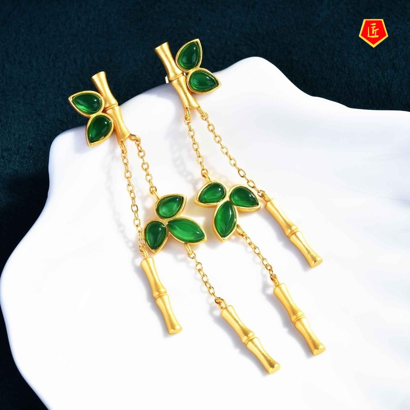 [Ready Stock]Hetian Jade Necklace Green Antique Ring