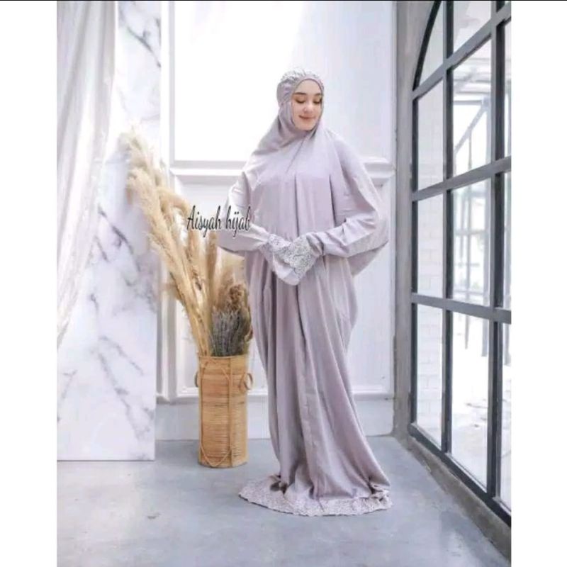 BISa COD Mukena siti Khadijah Terusan katun bordir Khodijah dewasa pasteleena original/promo BISA