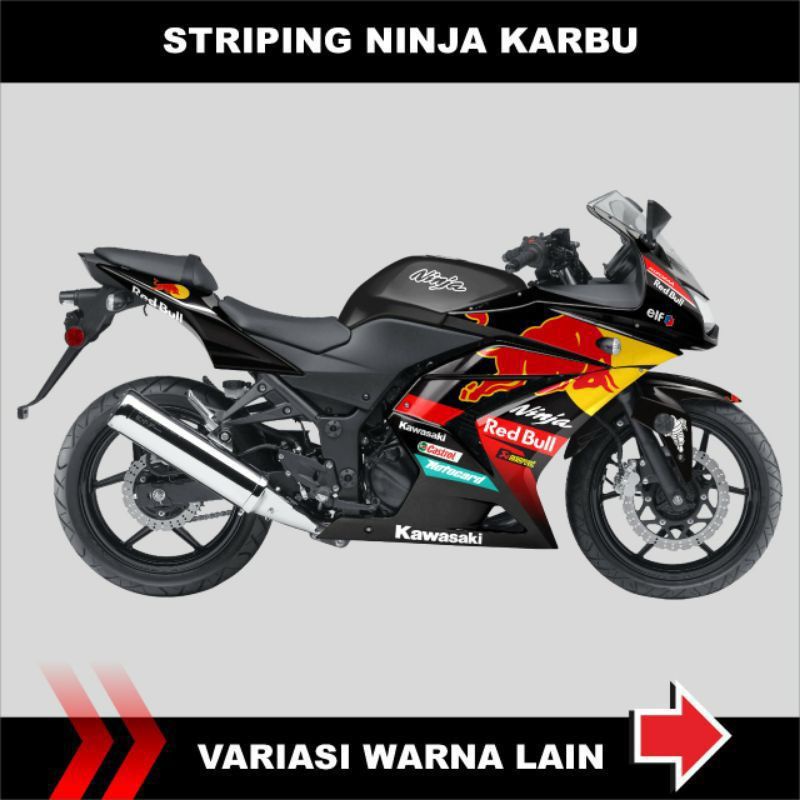 Striping Ninja 250 Karbu Sticker Ninja 250 Carbu - Striping Variasi KAWASAKI NINJA 250 KARBU
