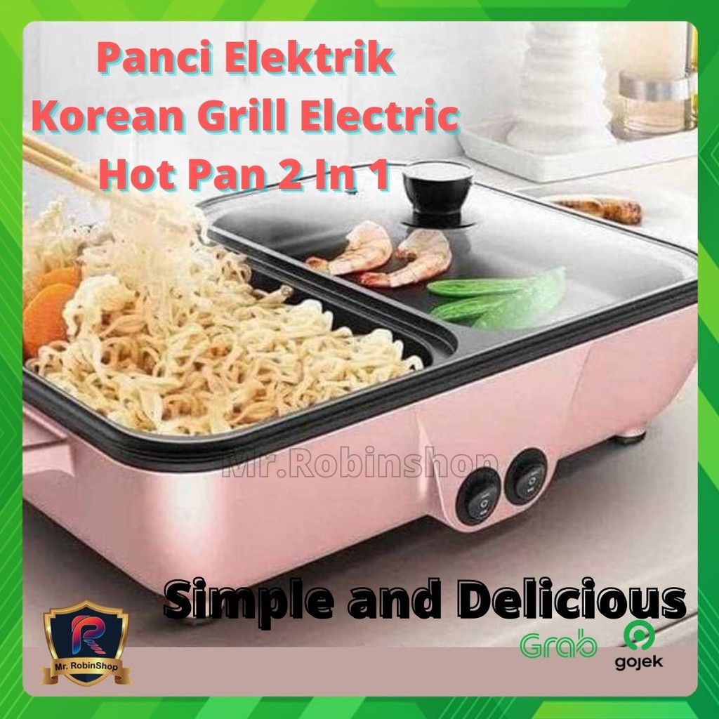 Panci Elektrik Korean Grill Electric Hot Pan 2 In 1