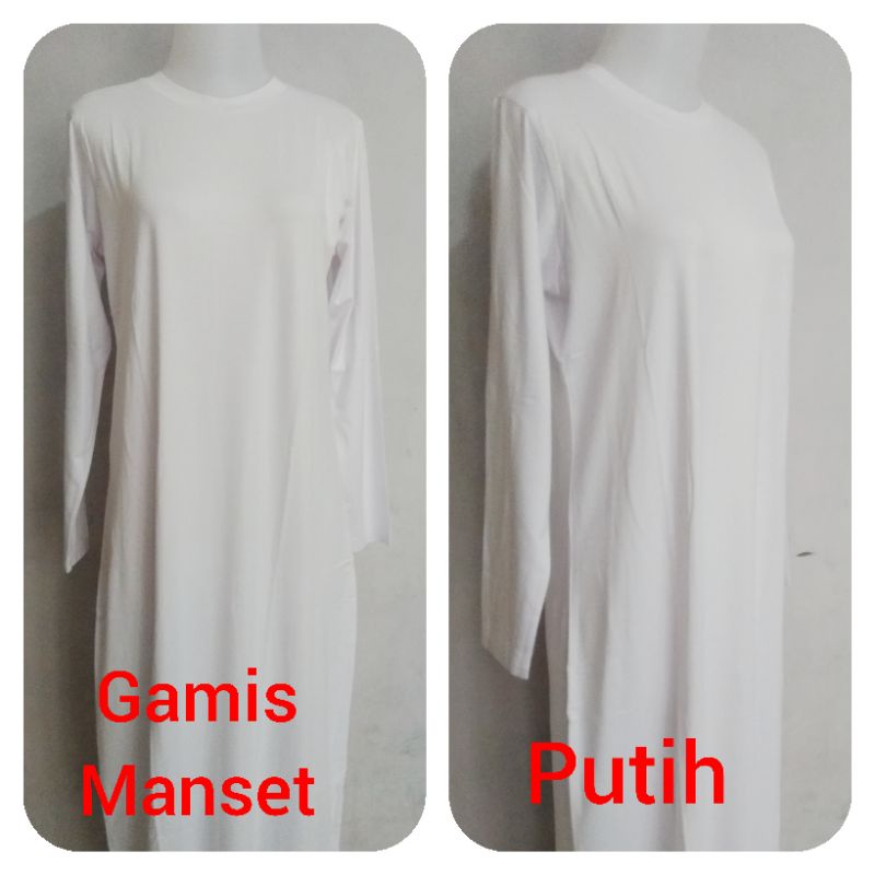 Gamis Manset Inner Putih/Daleman Gamis Haji Umroh/ Kaos Haji Umroh Wanita Spandex Rayon Super Premiu