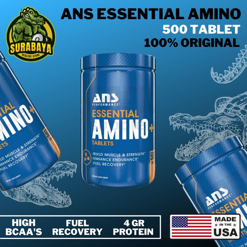 AMINO 500 TABLET ANS PERFORMANCE ESSENTIAL WHEY PROTEIN TABS SUPLEMEN FITNESS DIET GYM FITNES NON UL