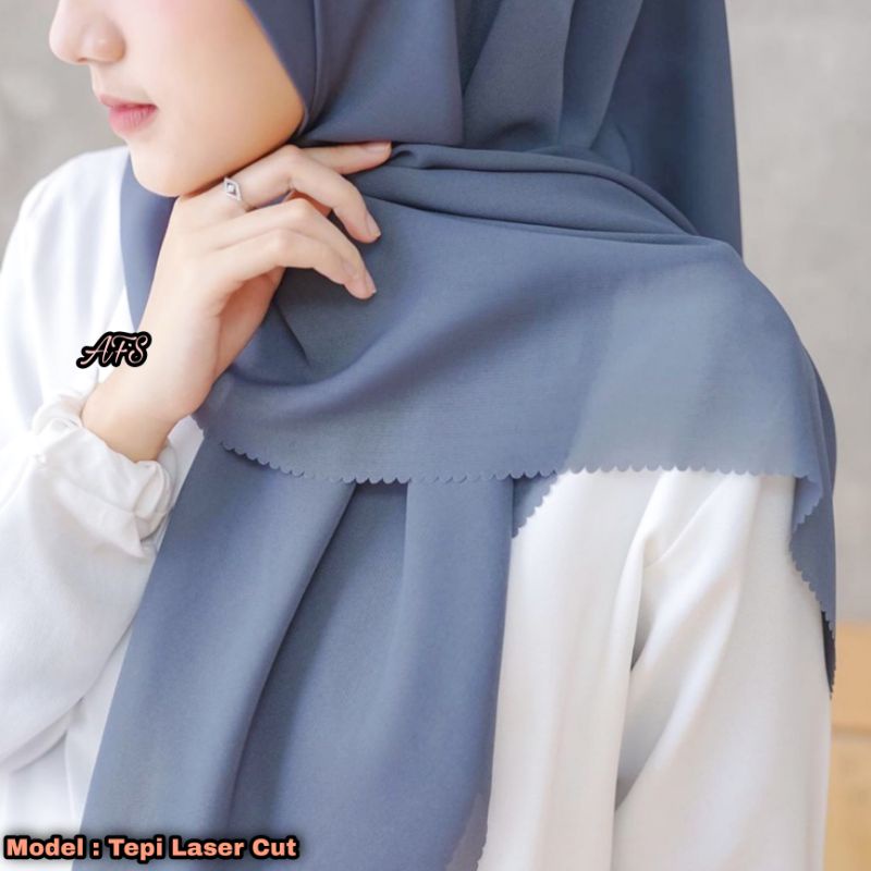 Jilbab Bella Square Laser Cut Original Polycotton PREMIUM Kerudung Segi Empat