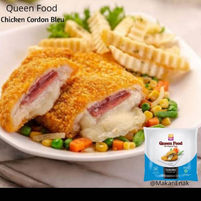 

Queen Food Chicken Cordon Bleu 340gr-isi 3pcs frozenfood