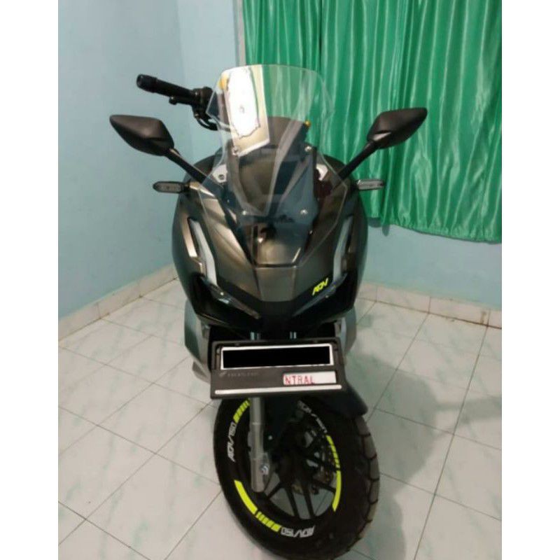 Breket Serpo Breket Winshield Breket Spion Honda Adv 150 Model Lebar Paket Mur Anti Jebol(Wallnut)