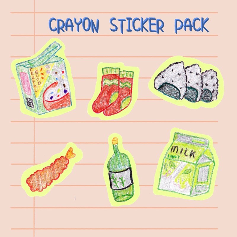 

Crayon Sticker Pack Journal Sticket Aesthetic