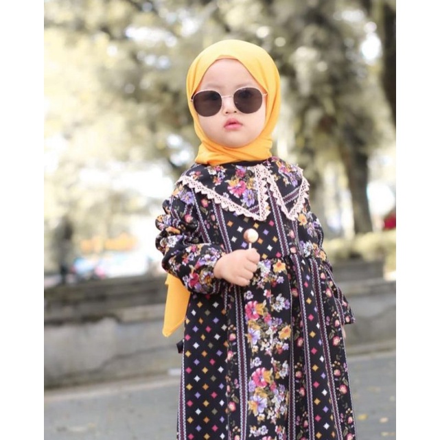 GAMIS ANAK PEREMPUAN 1 2 3 4 TAHUN SET JILBAB PASHMINA MONALISA