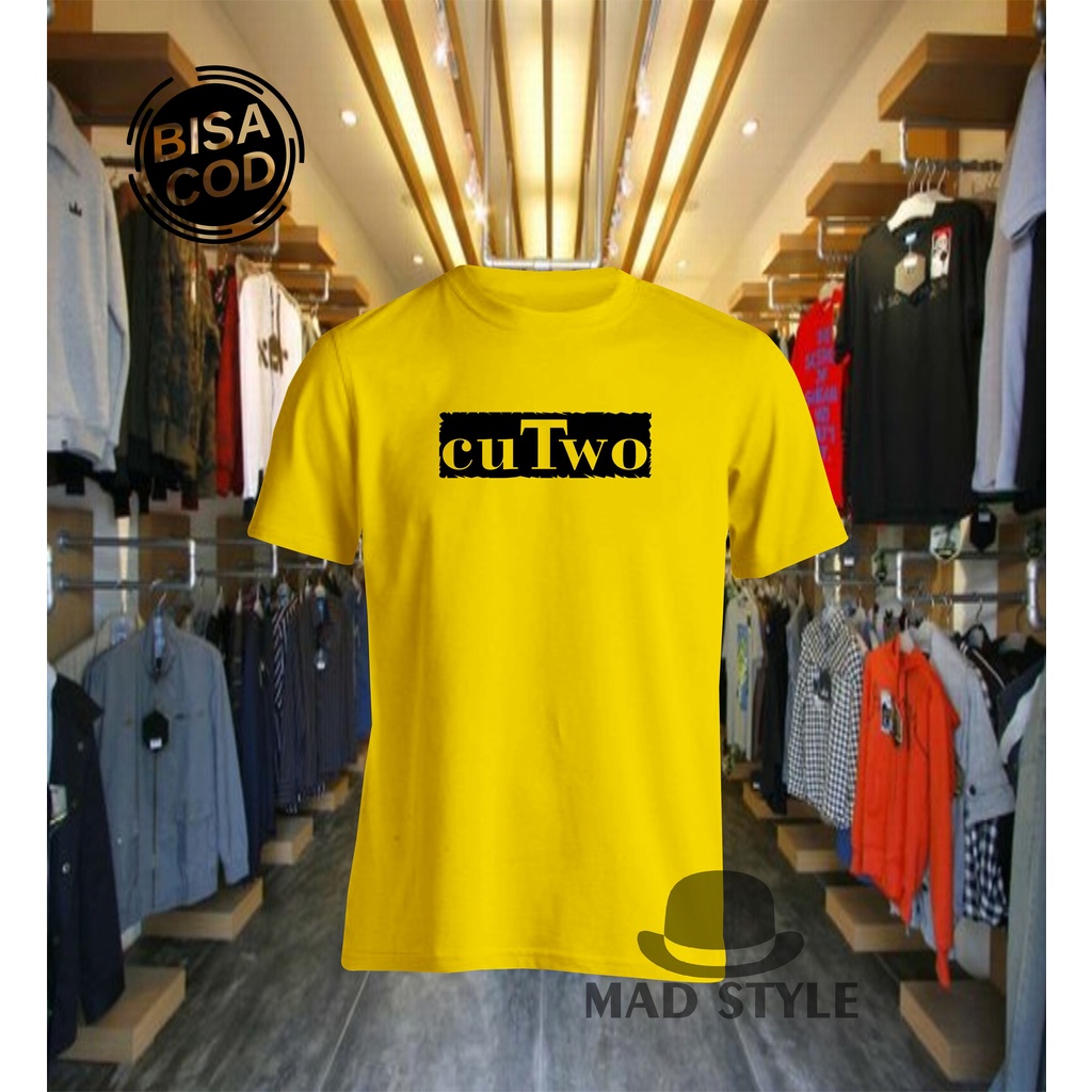 COD T-shirt Baju Kaos Cutwo Logo Text Hitam Quality Premium Distro Kaos Atasan Keren Lengan Pendek B