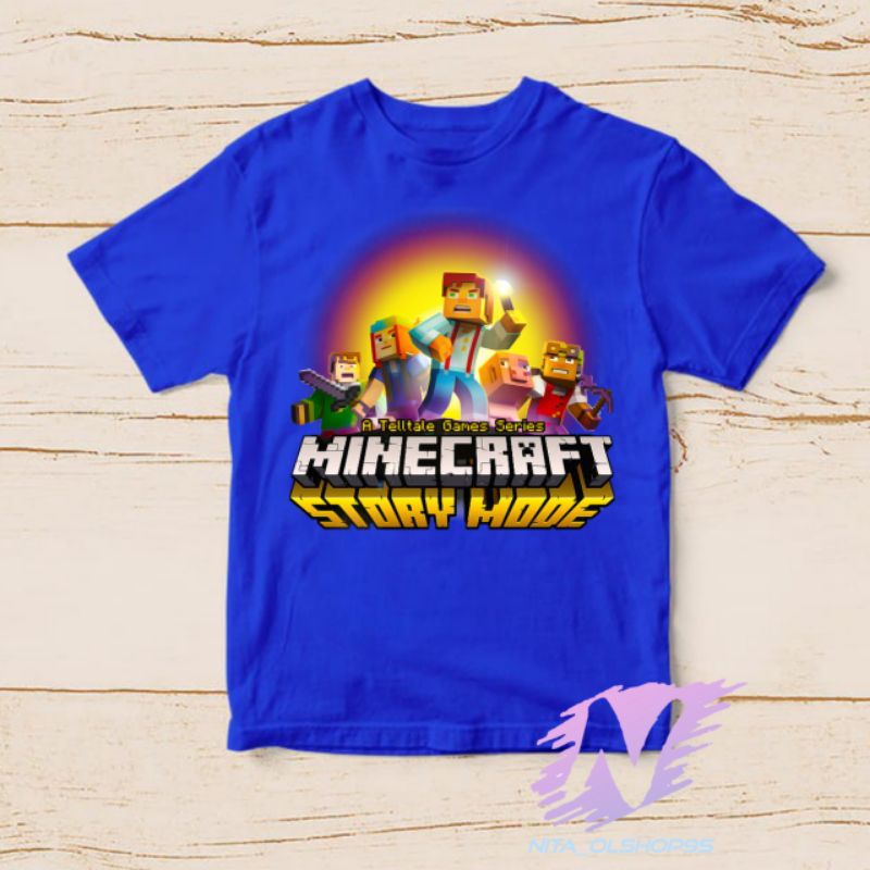 kaos anak Minecraft baju karakter minicraft terbaru