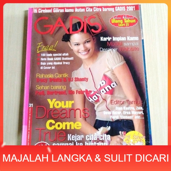 Majalah GADIS No.31 Nov 2001 TRACY TRINITA (RARE ITEM) Langka
