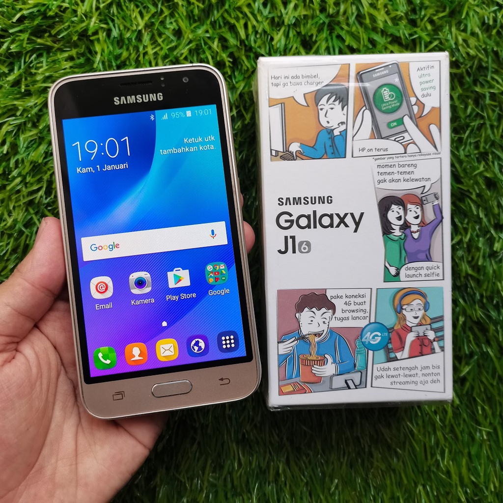 HANDPHONE SAMSUNG J1 2016 1/8GB SECOND SEKEN BEKAS MURAH