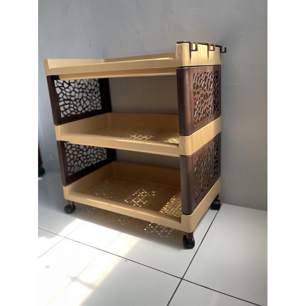 ➥ [MD] Rak Susun Plastik Besar/ Rak Serbaguna/ Multifungsi Susun 3 - Putih ➮