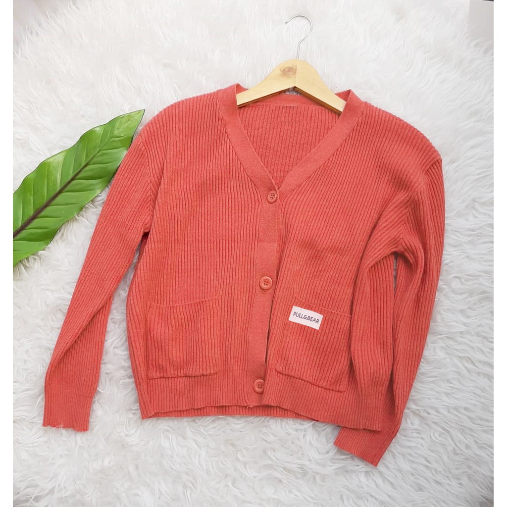 CARDY RINGGO  - CARDI PULL BEAR - LAVELLA CARDIGAN-CORAL