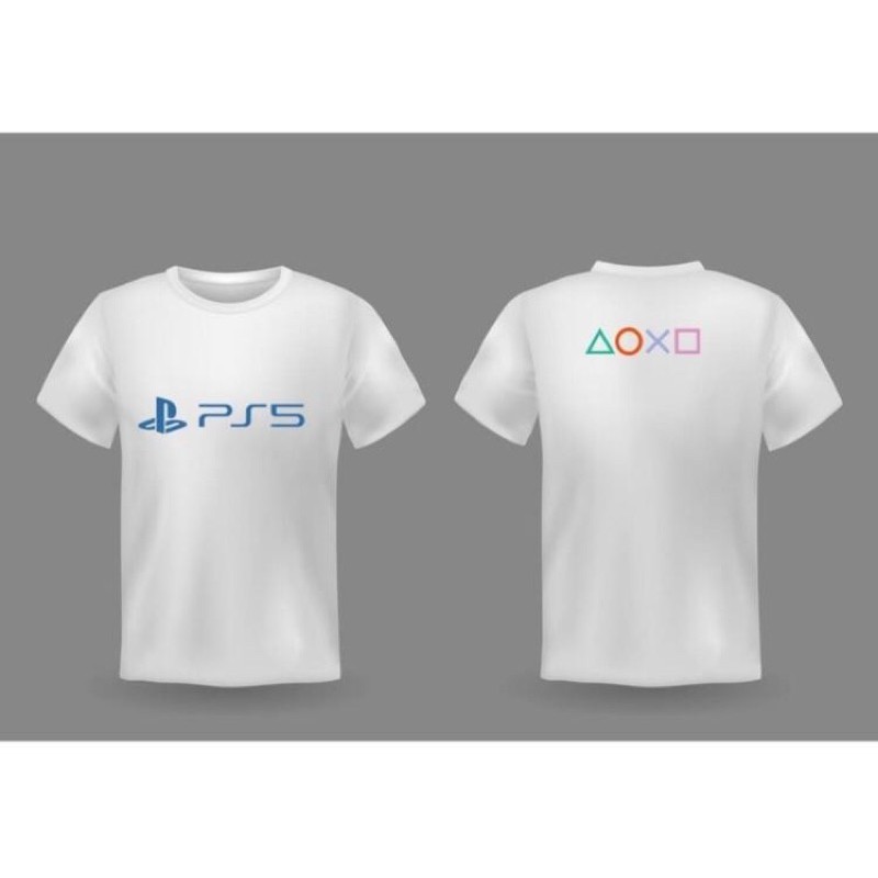 BAJU KAOS TSHIRT PRIA WANITA PS5 PLAYSTATION LOGO TOMBOL