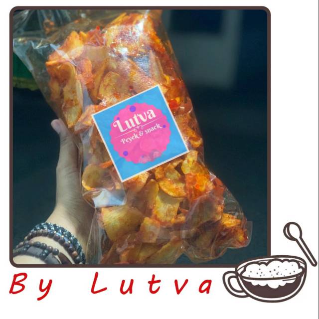 

KERIPIK SINGKONG BALADO PEDAS BY LUTVA SNACK - UKURAN BESAR /LARGE