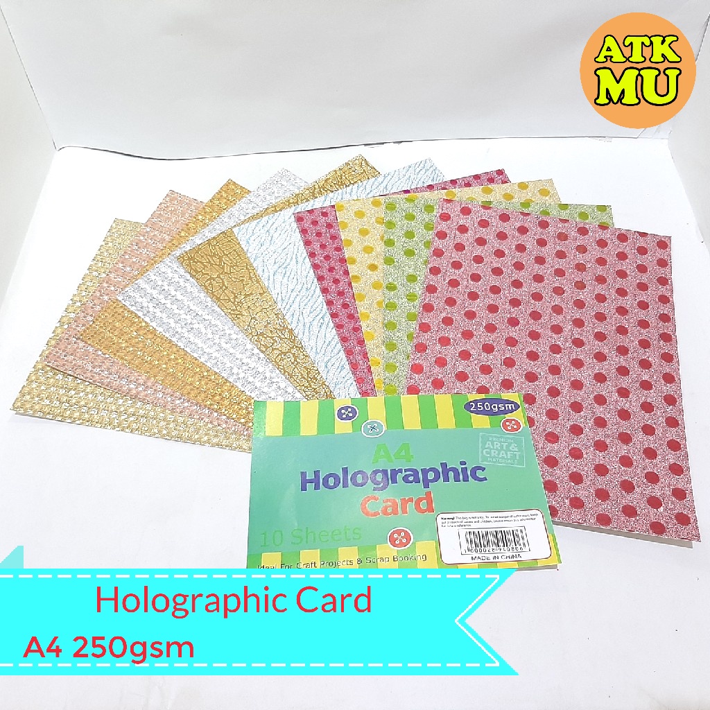 

Kertas Holographic Card Glitter Paper A4 250gsm