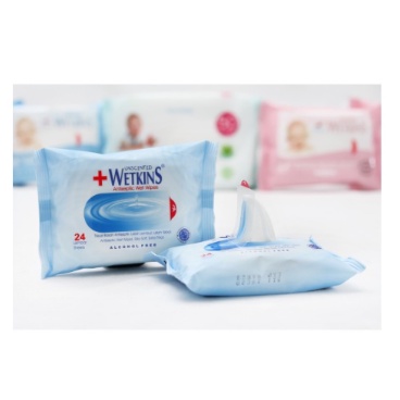 Tisu Tissue Basah Wetkins Antiseptic 10s 24s 50s