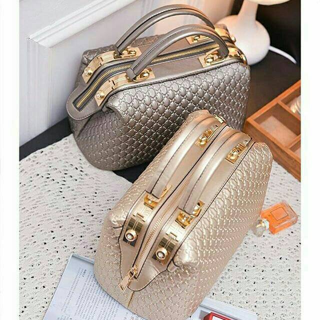 Tas top handle mewah/ tas warna gold/ tas kerja premium/ tas batam premium murah