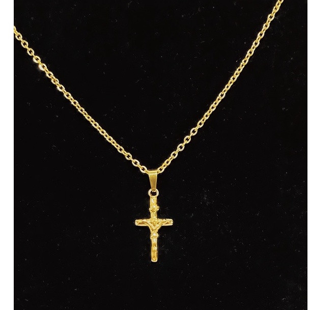 Kalung Emas Nuri Liontin Salib Mini Gambar