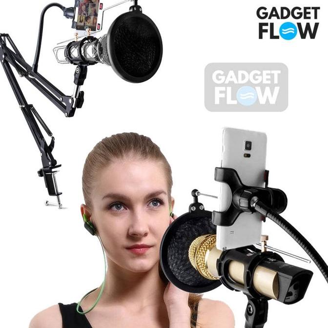 Stand Mic Microphone Arm Stand Suspension - Holder Hp Lazypod