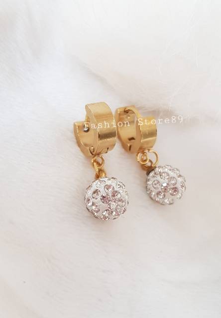 Ready stok New Anting jurai permata Import titanium gold Antikarat bestseller