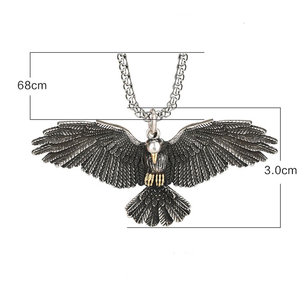 Kalung Choker Liontin Elang Warna-Warni Bahan Titanium Steel Gaya Hip Hop Korea Untuk Pria Dan Wanita