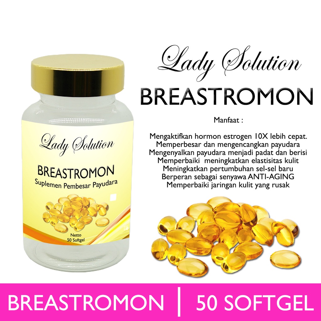 ( TERBARU ) BREASTROMON 50 KAPSUL HORMON ESTROGEN PENGAKTIF HORWON KEWANITAAN ASLI ORIGINAL 100% BPO