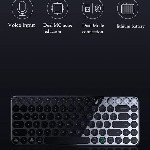 MIIIW Elite AI Assistant Keyboard Voice Suport 85Keys Bluetooth 2.4Ghz