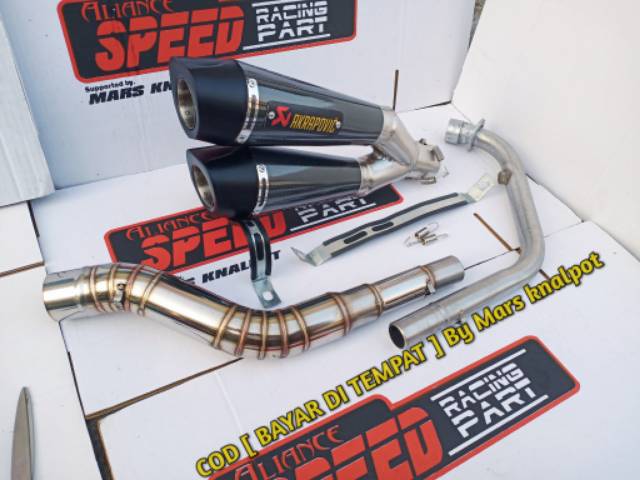 Knalpot Akrapovic Cabang CBR150R CB150R CBR 150R VIXION R15 V3 GSX SONIC FU TIGER VERZA XSR NS200-2