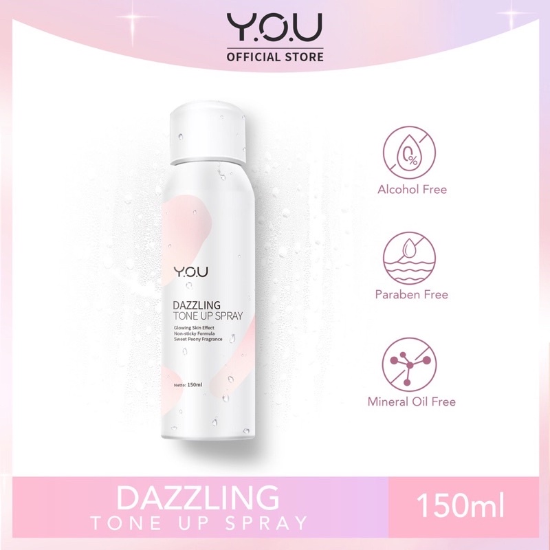 YOU Dazzling Tone Up Spray / Dazzling Facemist / Glowing Skin Effect ( YOU MAKEUPS OFFICIAL STORE )