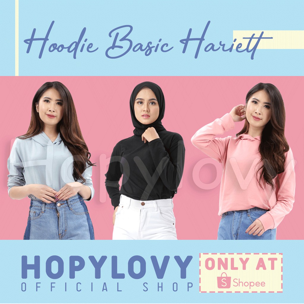 HOPYLOVY - Sweater Wanita Hoodie Polos Basic Hariet PREMIUM