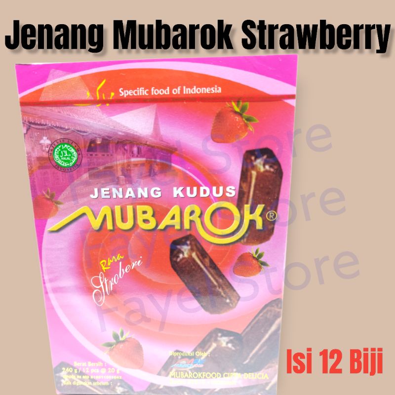 

Jenang Kudus Mubarok Rasa Strawberry Stroberi Isi 12 Biji