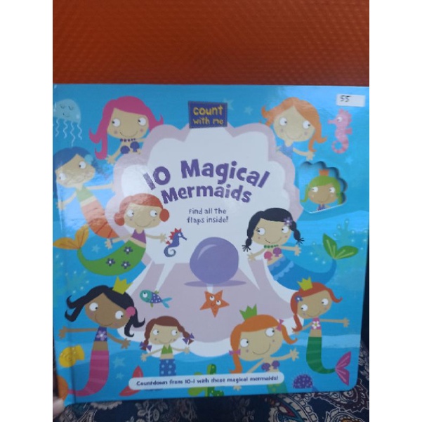Jual Buku cerita anak broadbook FLIP FLAPS berbahasa Inggris 10 Magical Mermaids (preloved