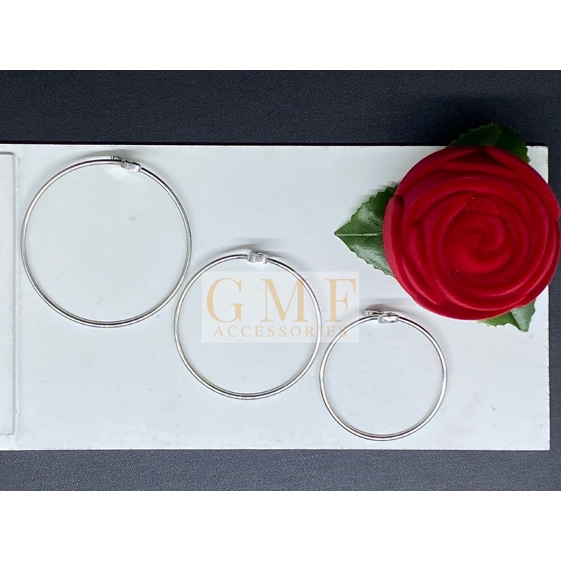 Gelang Monel Hati Permata Bayi Gelang Baja Putih Gelang Bangle Anak Dewasa Anti Step Anti Panas Anti Kejang Anti Karat Stainless Steel