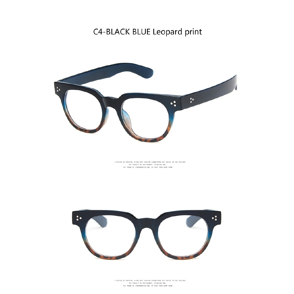 Fashionable metal hinge anti-blue light retro business literary thick frame glasses