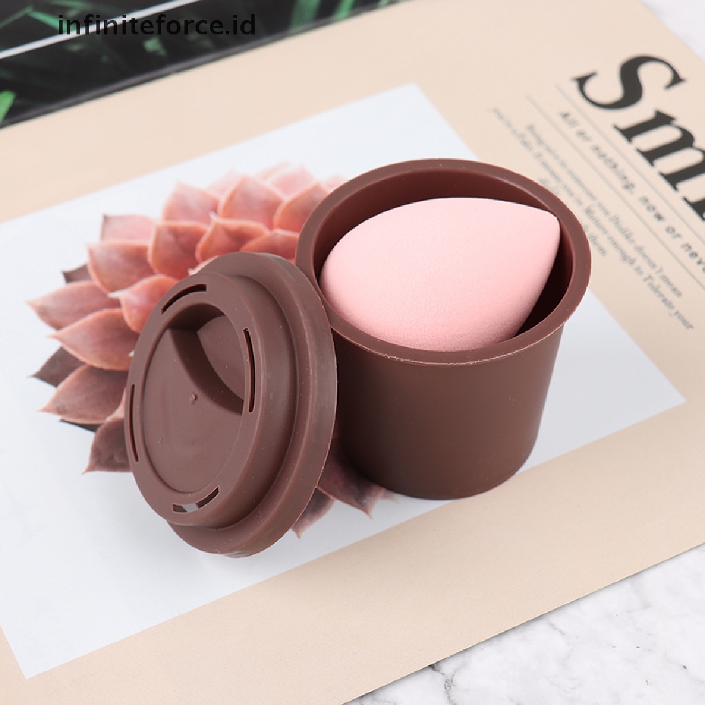 Infiniteforce.id Stand Display Holder Spons Puff Makeup Bentuk Cangkir Kopi