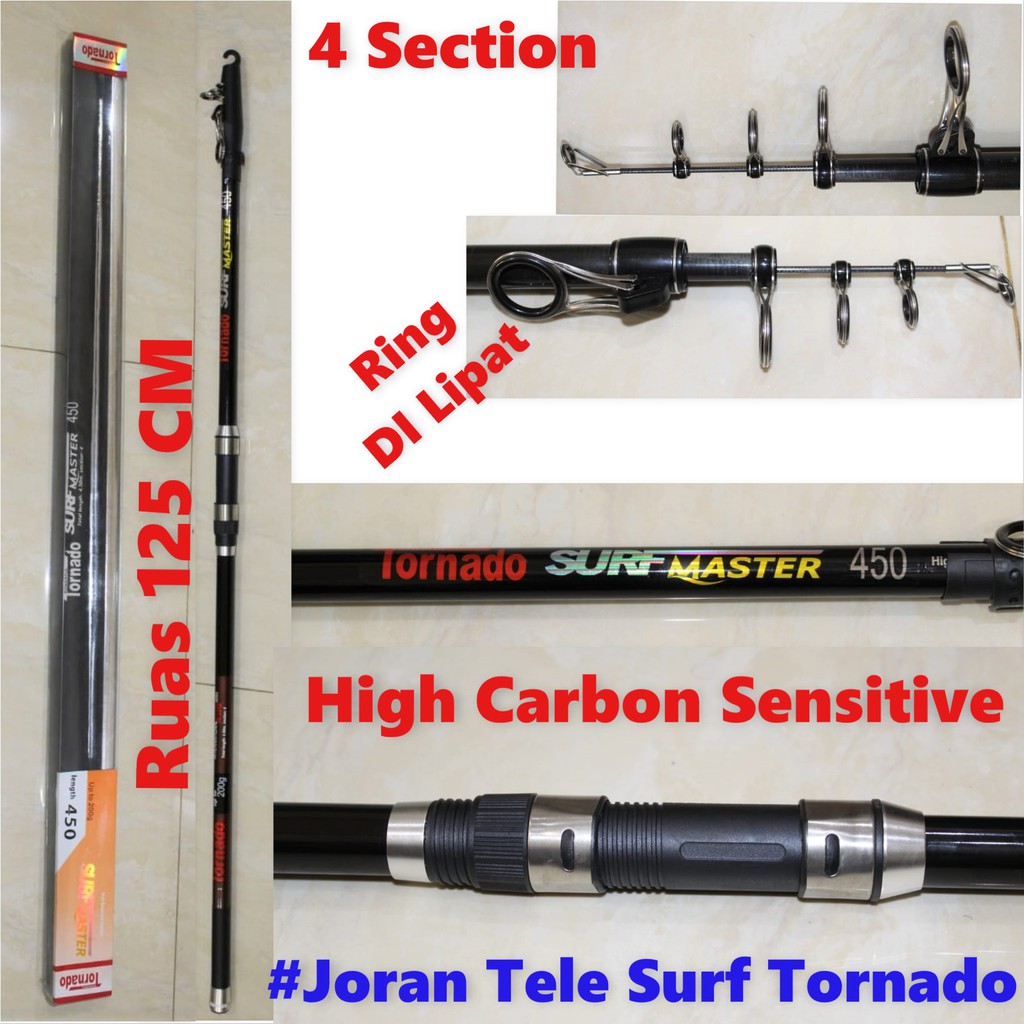 Joran Antena Tele Surf Tornado 450 Cm (Bahan Carbon)