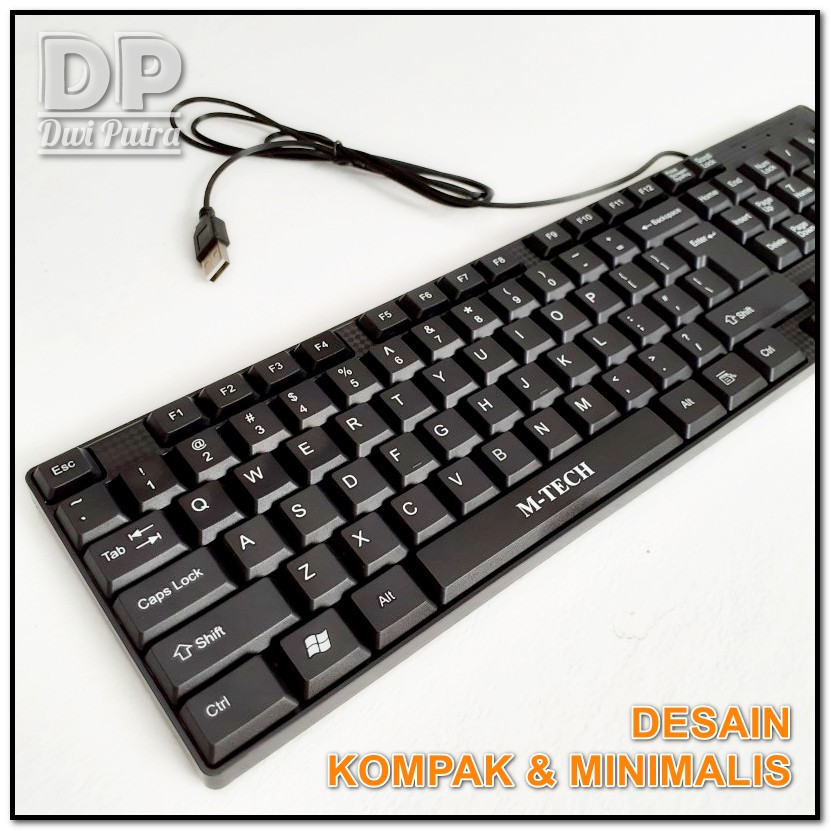 KEYBOARD M-TECH STK-01 OFFICE USB // US LAYOUT KEYBORD KANTOR KANTORAN // WATER SPILL HOLE