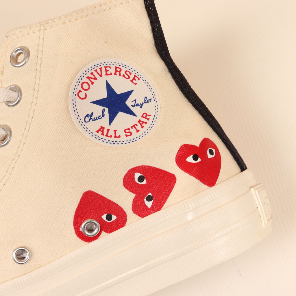 Converse x CDG Hi Multi Heart White