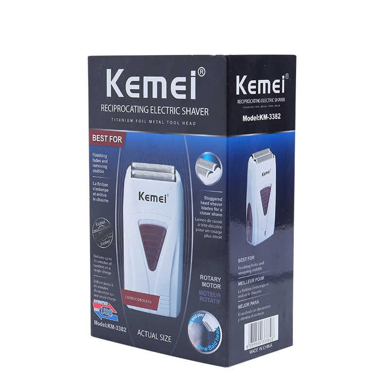 Kemei KM 3382 Alat Cukur Rambut Botak Rata Kulit Kumis Shaver Mesin Cukuran KM-3382