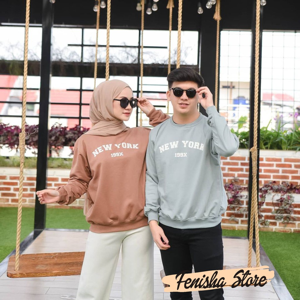 Sweater Basic New York 199X Unisex Size M L XL XXL Jumbo