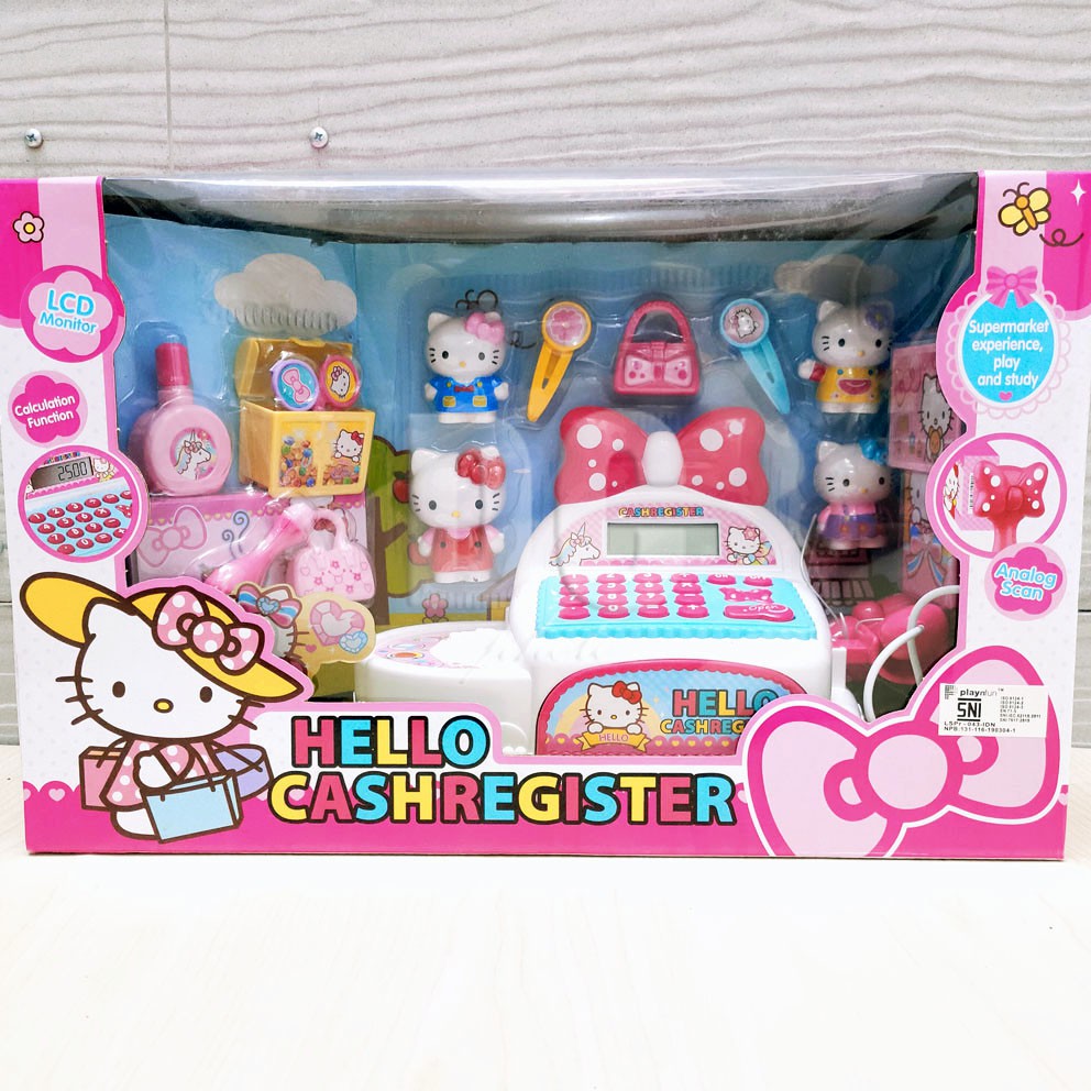 Hello Cash Register Hello Kitty Mainan Mesin Kasir Pita Mini Supermarket Kasir-kasiran