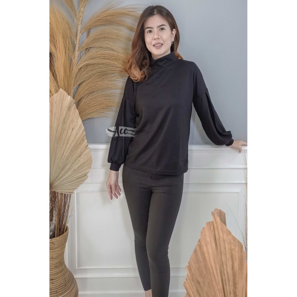 Promo Manset Baju Rajut  Fit To XXL/ Avalee Oversize Turtleneck RIB Bahan Rajut