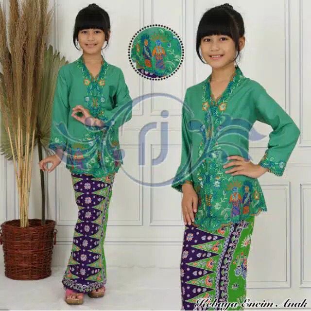 Setelan Kebaya Encim Anak-anak / Kebaya Encim Anak Set Rok Betawi/READY KEBAYA ENCIM ANAK KEBAYA BORDIR ANAK//kebaya encim anak 6 - 12 tahun / kebaya PAUD TK SD / kebaya sekolah / real pict