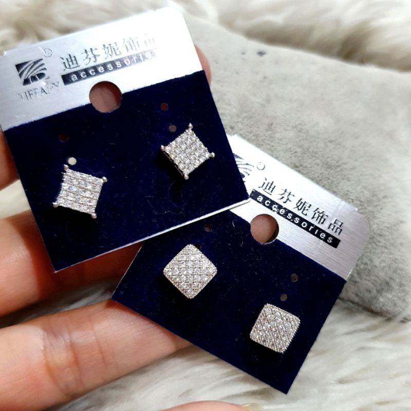 Anting Silver925 Perak Premium Quality Mata kilau mirip emas asli Anti Karat anti alergi anting premium N-089