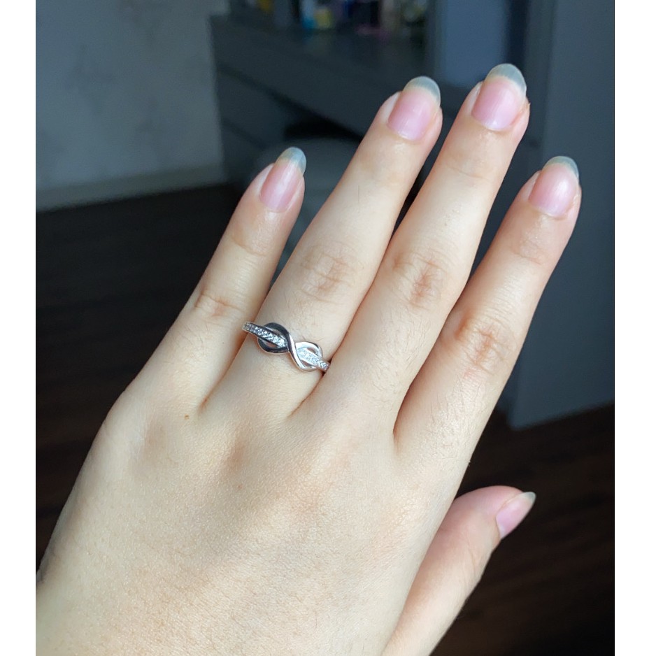 Cincin Perak Wanita Pria Couple Asli S 925 Lapis Rhodium Cocok Kawin Nikah tunangan hadiah RS045