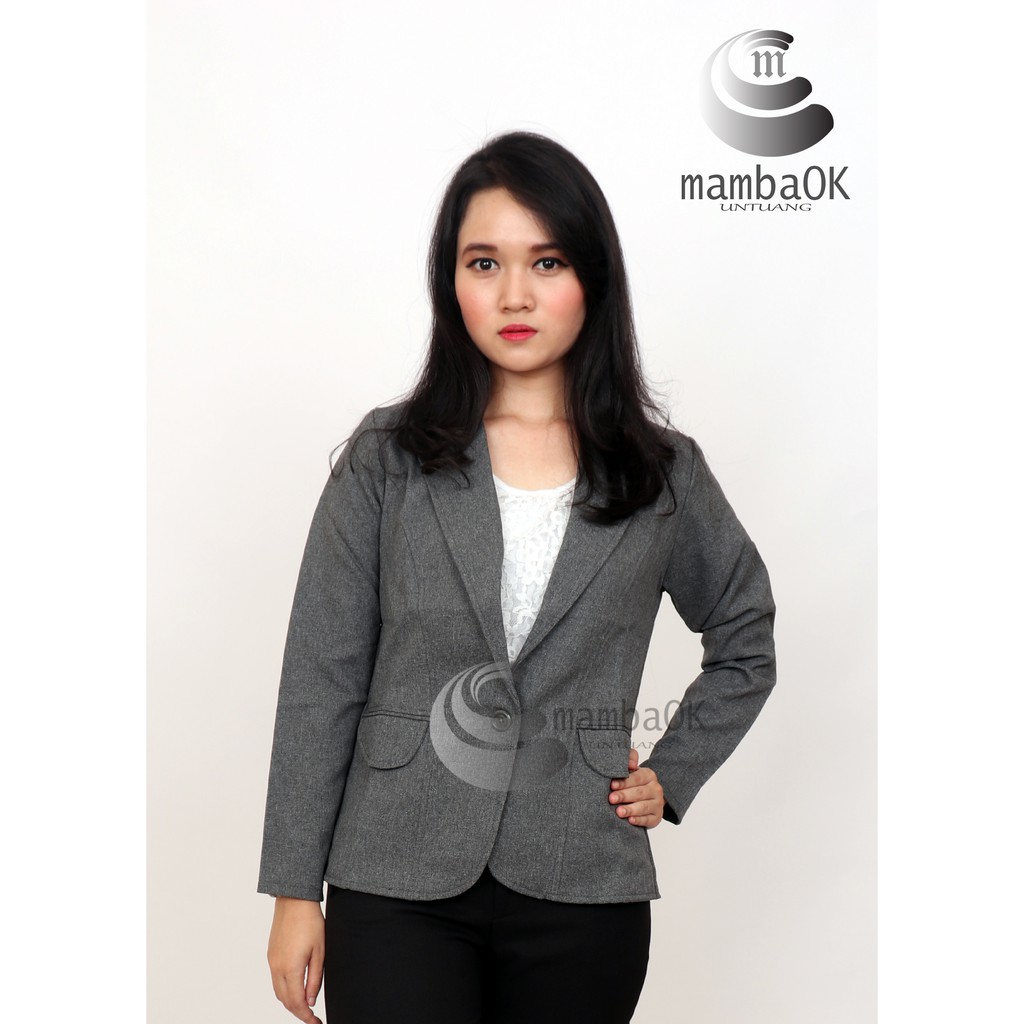 Blazer Kerja Wanita Jas Kantor Formal Hitam Premium