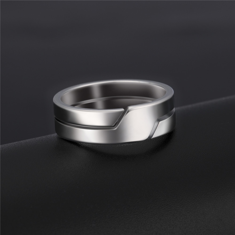 Fashion Simple Stainless Steel Hollow Lines Couple Rings for Men Women