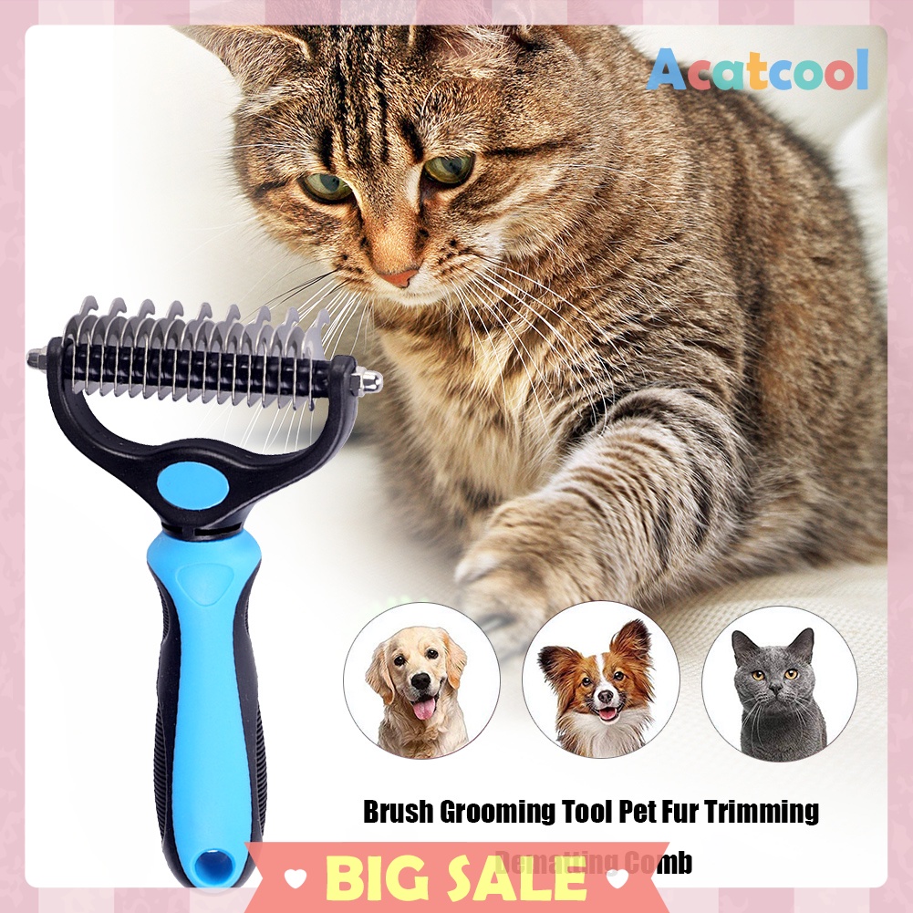 Brush Grooming Tool Cat Pet Fur Trimming Dematting Deshedding Brush Comb